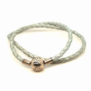 Pandora Light Blue Round Clasp Wrap Bracelet